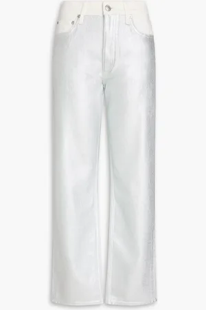 RAG&BONE Harlow metallic coated high-rise straight-leg jeans - Metallic - 29