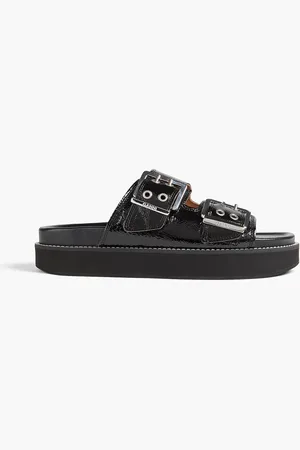 Ganni Patent-leather sandals - - EU 42