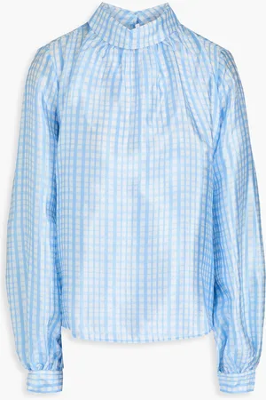STINE GOYA Checked satin blouse - Blue - S