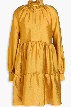 STINE GOYA Jasmine tiered crepe mini dress - Yellow - S