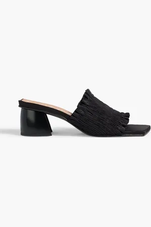Ganni Shirred satin mules - - EU 38