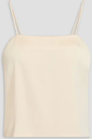 Simkhai Cropped cutout satin-crepe camisole - White - M