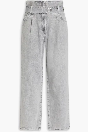 IRO Belted faded high-rise tapered jeans - - FR 38