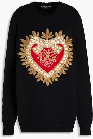 Dolce & Gabbana Metallic embroidered cashmere sweater - - IT 44
