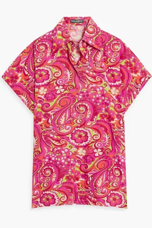 Dolce & Gabbana Printed silk-blend crepe shirt - Pink - IT 38