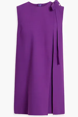 Oscar de la Renta Bow-detailed wool-blend crepe mini dress - - US 2