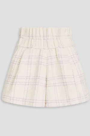 IRO Checked cotton-blend tweed shorts - White - FR 36