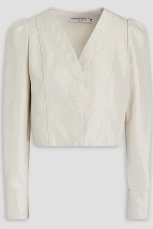 IRO Vema metallic denim top - White - FR 34