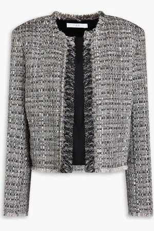 IRO Metallic sequin-embellished tweed jacket - - FR 36