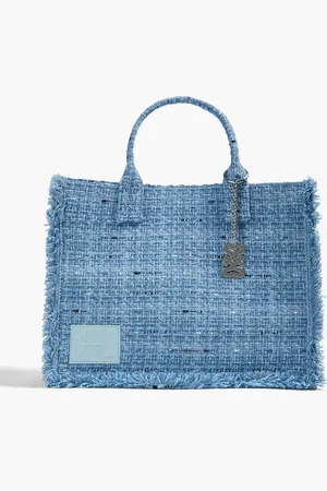 Sandro Frayed tweed tote - Blue - OneSize