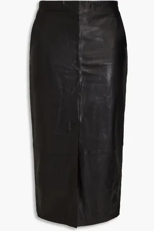 IRO Leather midi skirt - - FR 36