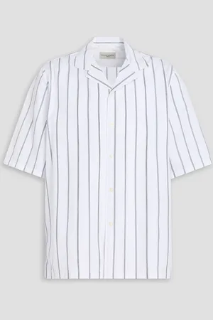 OFFICINE GENERALE Eren striped cotton-poplin shirt - - L