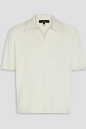 RAG&BONE Johnny cotton-blend terry polo shirt - White - M