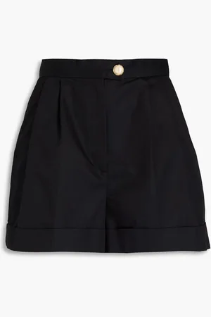 Sandro Pleated cotton-blend twill shorts - - FR 38