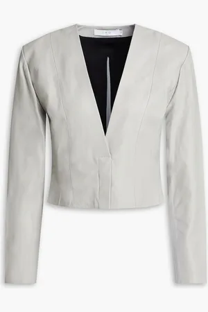 IRO Mado leather top - Gray - FR 34