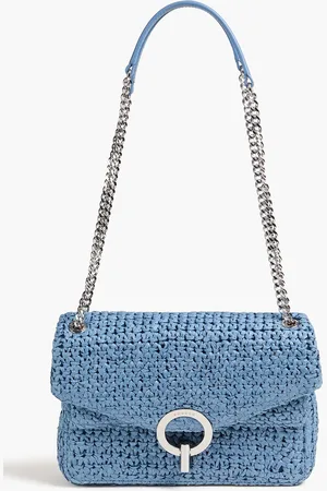 Sandro Woven raffia shoulder bag - Blue - OneSize