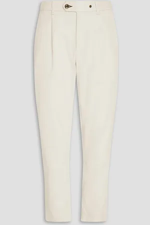 RAG&BONE Pleated cotton-blend twill chinos - White - 36