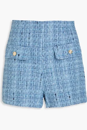 Sandro Metallic tweed shorts - Blue - FR 42