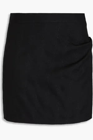 IRO Lucima ruched metallic wool-blend twill mini skirt - - FR 36