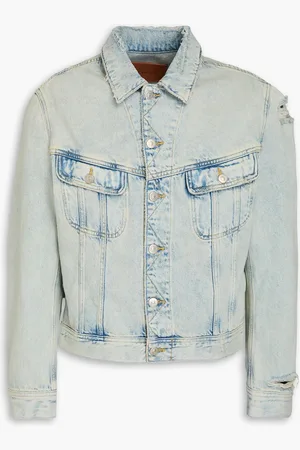 Sandro Distressed faded denim jacket - Blue - XL