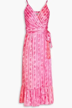 Sandro Printed twill midi wrap dress - - FR 38