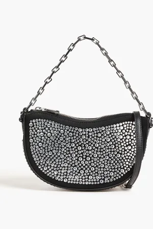 IRO Crystal-embellished suede cross-body bag - - OneSize
