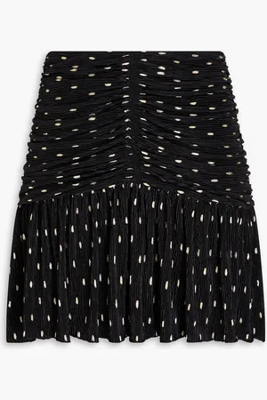 IRO Riham polka-dot plissé -crepe mini skirt - - FR 34