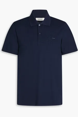 Sandro Cotton-piqué polo shirt - Blue - S