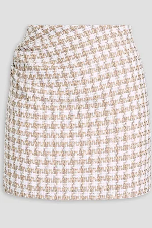 IRO Ruched metallic tweed mini skirt - Neutral - FR 42
