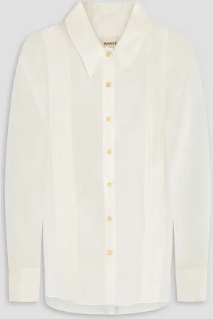Khaite Nori pintucked silk-organza shirt - White - US 0