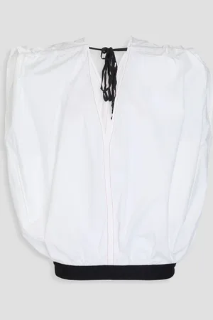 Victoria Beckham Cotton-blend poplin top - - UK 6
