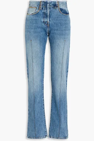 Jacquemus Le Haut De Nimes distressed high-rise straight-leg jeans - Blue - 25