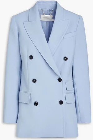 ZIMMERMANN Double-breasted crepe blazer - Blue - 1