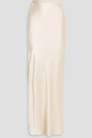 NILI LOTAN Azelea silk-satin maxi skirt - White - US 4