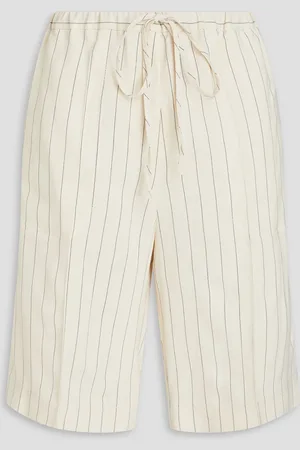 Totême Striped crepe shorts - White - FR 38