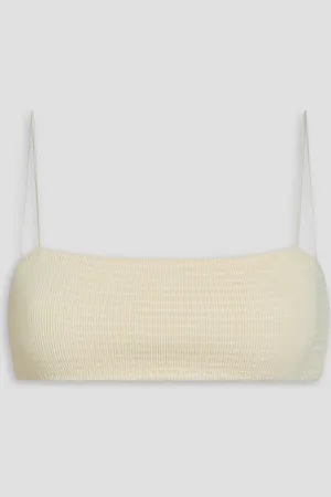 Totême Shirred bikini top - White - XXS