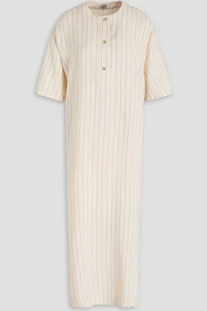 Totême Striped crepe midi dress - White - FR 38