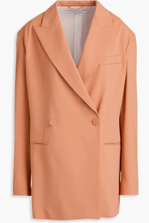 Another Tomorrow Double-breasted crepe blazer - Orange - IT 46