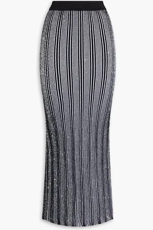 Missoni Embellished striped ribbed-knit maxi skirt - - IT 42