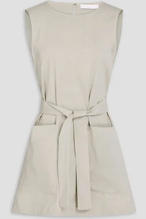 Fabiana Filippi Belted cotton mini dress - Neutral - IT 46