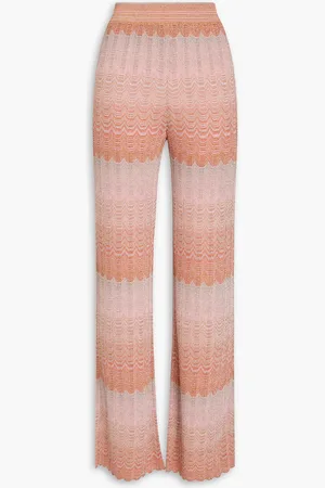 Missoni Metallic crochet-knit flared pants - Pink - IT 38