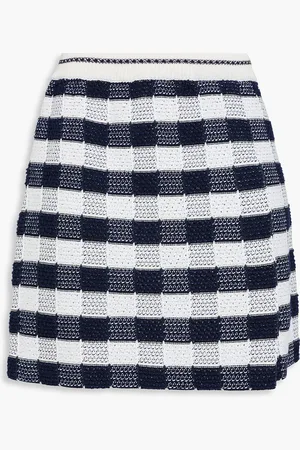 Thom Browne Checked cotton-blend mini skirt - Blue - IT 36