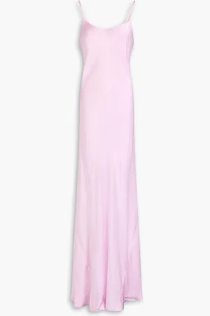 Victoria Beckham Satin maxi slip dress - Pink - UK 14