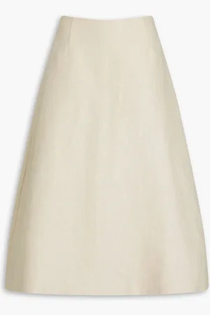 THEORY Linen midi skirt - Neutral - US 0