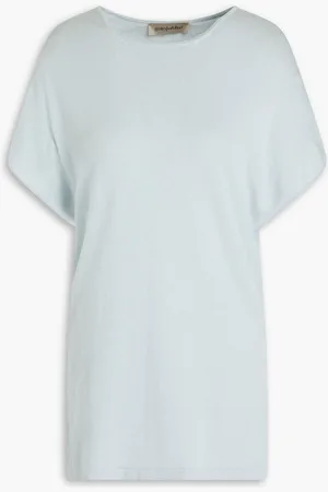 GENTRYPORTOFINO Silk and cotton-blend top - Blue - IT 40