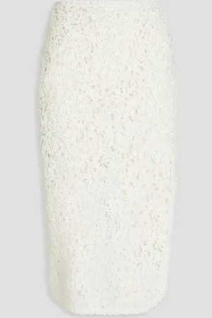 GENTRYPORTOFINO Linen-blend midi skirt - White - IT 44