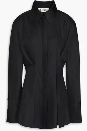 Rohe Pleated silk-twill top - - DE 36