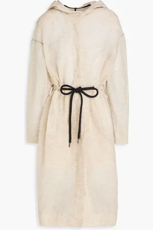 GENTRYPORTOFINO Linen-blend organza hooded parka - Neutral - IT 40