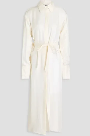 Rohe Cutout silk-twill midi shirt dress - White - DE 36