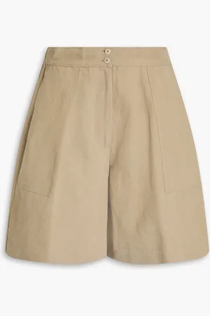 GENTRYPORTOFINO Washed cotton and linen-blend shorts - Neutral - IT 38